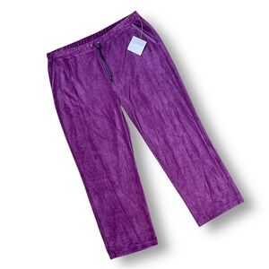 Vintage NWT Sag Harbor Plum Purple Velour Track Pants